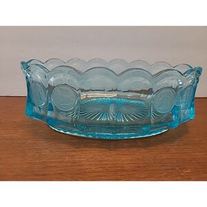 Fostoria Blue Coin 9"‎ Oval Bowl